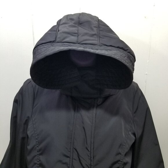 Zara Basic S Black Coat Hood Removable Zip In Liner Vest Winter Parka Cold Weath - Picture 7 of 8